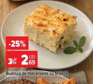 Budincă de macaroane cu brânză