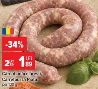 Cârnați măcelărești, Carrefour la Piață