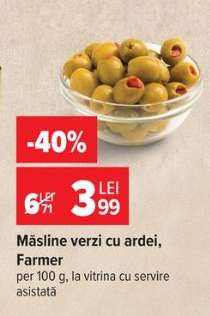 Măsline verzi cu ardei Farmer