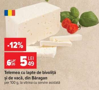 Telemea cu lapte de bivoliță și de vacă, din Bărăgan