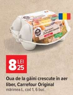 Ouă de la găini crescute în aer liber, Carrefour Original
