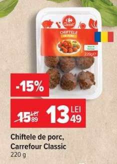Chiftele de porc Carrefour Classic