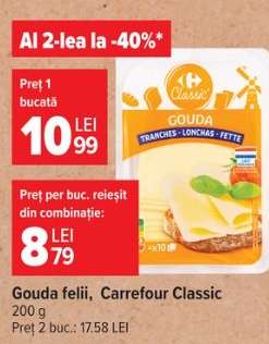 Gouda felii, Carrefour Classic