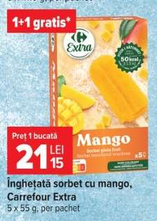 Înghețată sorbet cu mango, Carrefour Extra