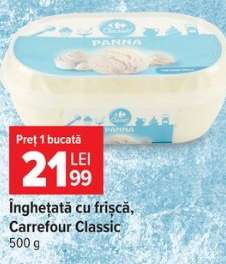 Înghețată cu frișca Carrefour Classic