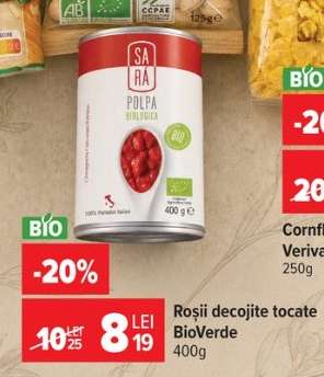 Roșii decojite tocate BioVerde