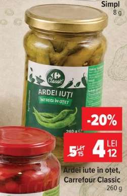 Ardei iute în oțet, Carrefour Classic