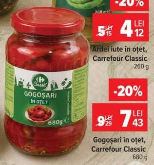 Gogoșari în oțet, Carrefour Classic