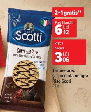 Tartine orez și ciocolată neagră Riso Scotti