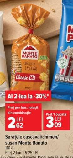 Sărățele cașcaval/chimen/susan Monte Banato
