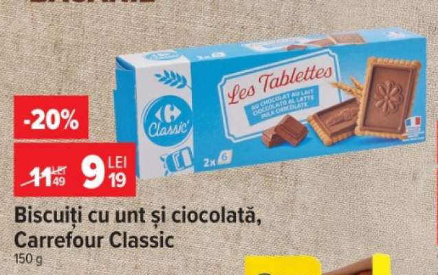 Biscuiți cu unt și ciocolată, Carrefour Classic