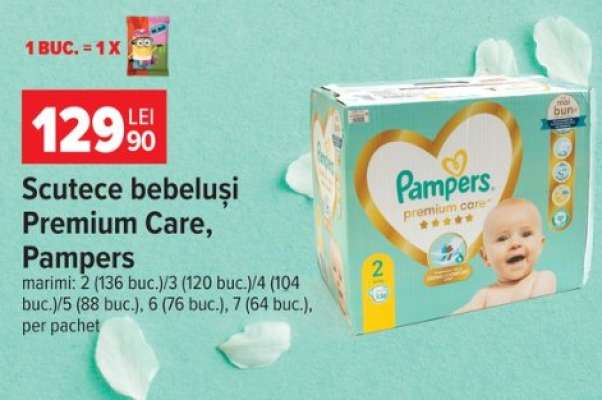 Scutece bebeluși Premium Care Pampers