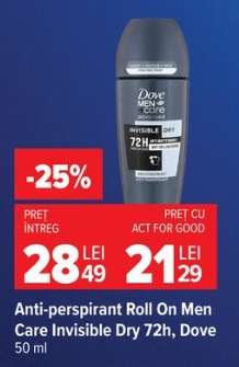 Anti-perspirant Roll On Men Care Invisible Dry 72h, Dove