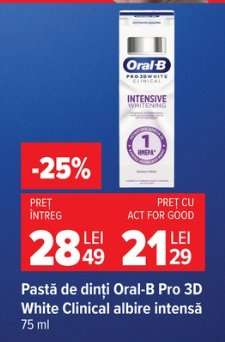 Pastă de dinți Oral-B Pro 3D White Clinical albire Intensă