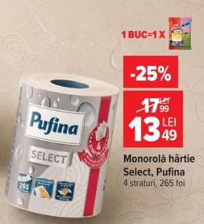 Monorolă hârtie Select, Pufina