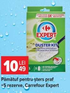 Pămătuf pentru șters praf +5 rezerve, Carrefour Expert