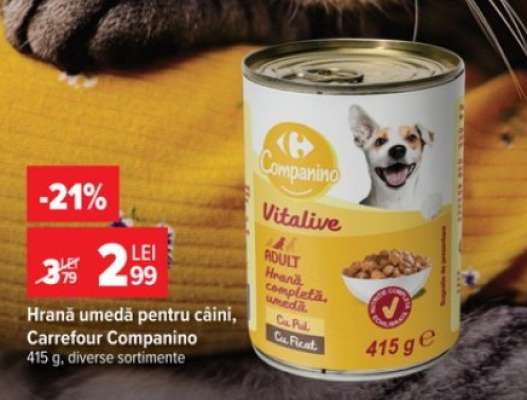 Hrană umedă pentru câini Carrefour Companino