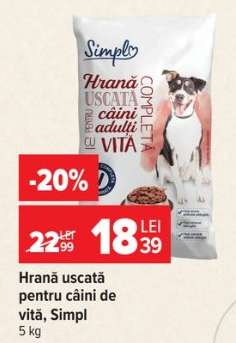 Hrană uscată pentru câini de vită, Simpl