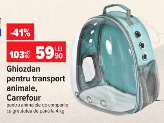 Ghiozdan pentru transport animale, Carrefour