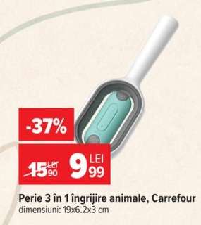 Perie 3 în 1 îngrijire animale, Carrefour