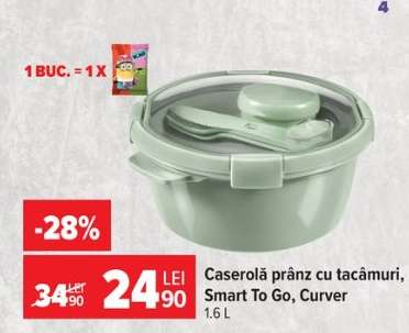 Caserolă prânz cu tacâmuri, Smart To Go, Curver