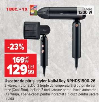 Uscator de păr și styler Nalk&Rey NRHDS1500-26