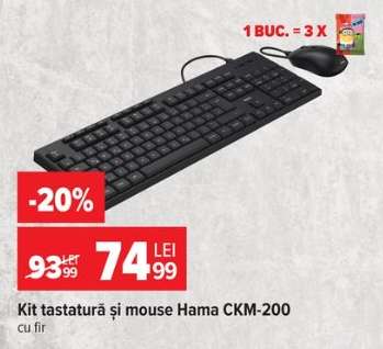 Kit tastatură și mouse Hama CKM-200