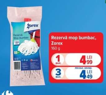 Rezervă mop bumbac, Zorex