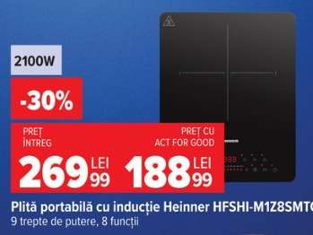 Plită portabilă cu inducție Heinner HFSHI-M1Z8SMT0