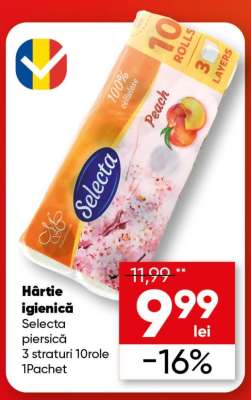 Hârtie igienică Selecta piersică