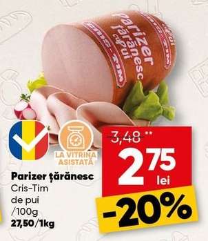 Parizer țărănesc Cris-Tim de pui