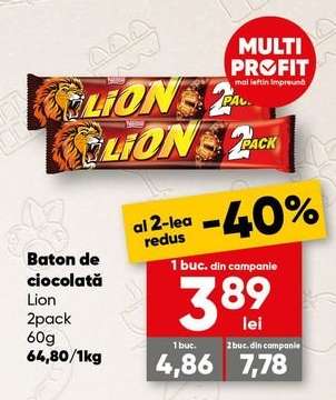 Baton de ciocolată Lion 2pack