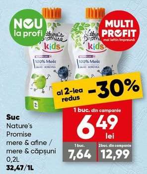 Suc Nature's Promise mere & afine / mere & căpșuni 0,2L