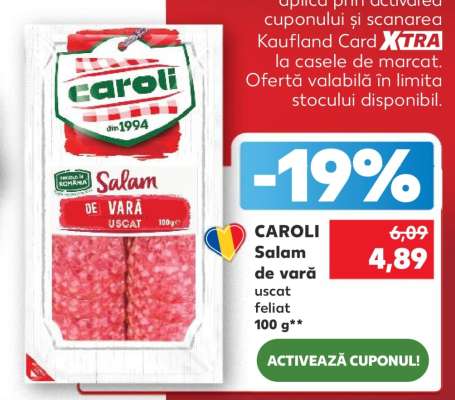 CAROLI Salam de vară uscat feliat 100 g