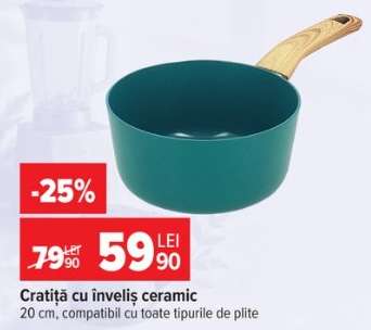 Cratiță cu înveliș ceramic