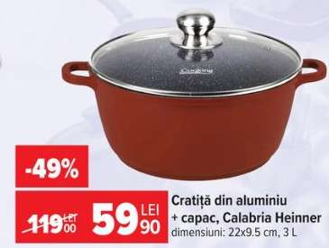 Cratiță din aluminiu + capac, Calabria Heinner