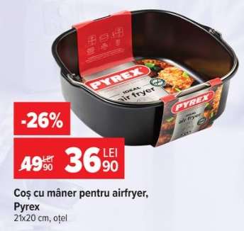 Coș cu mâner pentru airfryer, Pyrex