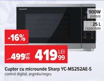 Cuptor cu microunde Sharp YC-MS252AE-S