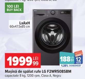Mașină de spălat rufe LG F2WR508SBM