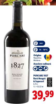 Purcari 1827 Rara Neagra & Saperavi