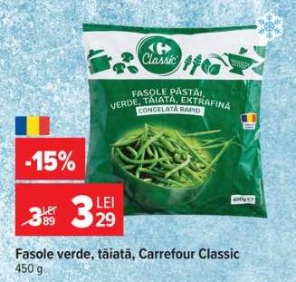 Fasole verde tăiată Carrefour Classic