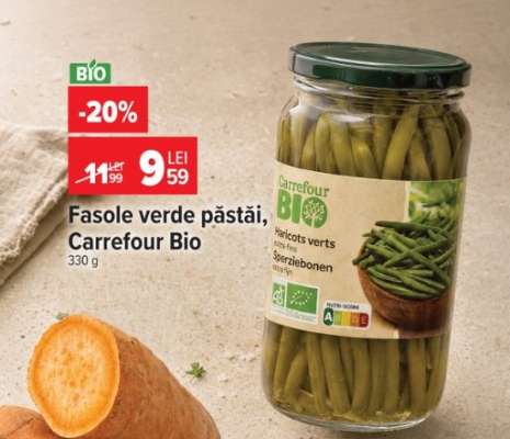 Fasole verde păstăi, Carrefour Bio