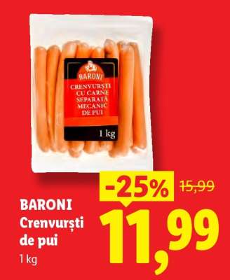 BARONI Crenvurști de pui