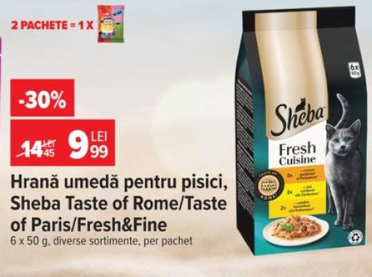 Hrană umedă pentru pisici, Sheba Taste of Rome/Taste of Paris/Fresh&Fine