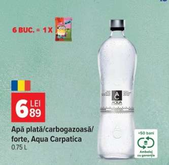 Apă plată/carbogazoasă/forte Aqua Carpatica