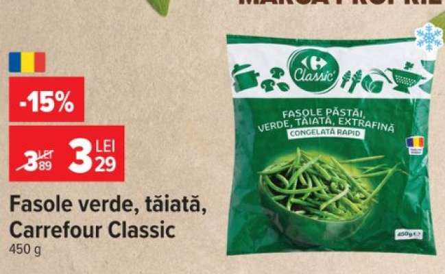Fasole verde tăiată Carrefour Classic