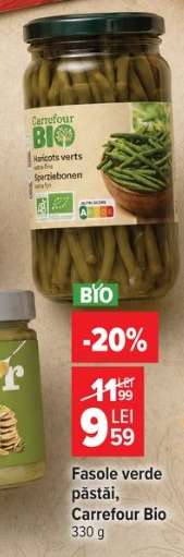 Fasole verde păstăi, Carrefour Bio