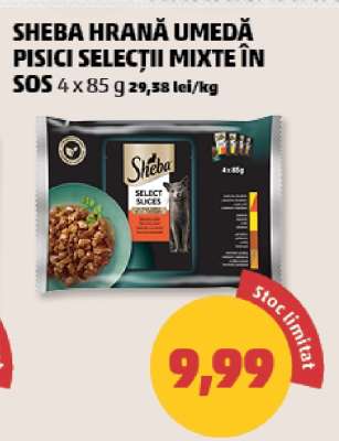 SHEBA HRANĂ UMEDĂ PISICI SELECȚII MIXTE ÎN SOS