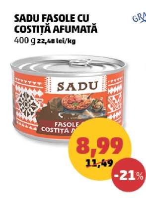 SADU Fasole cu costiță afumată