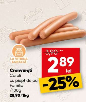 Crenvurști Caroli cu piept de pui Familia